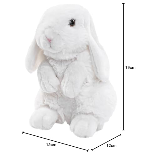 Uni-Toys - Conejo de Aries Blanco - 19 cm (Altura) - Conejo, Animal del Bosque - Peluche