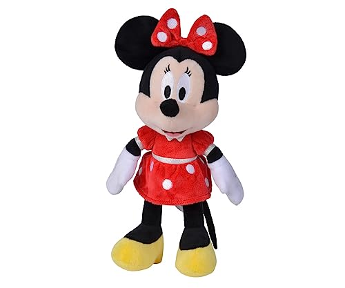 Simba Toys - Peluche Disney Minnie Mouse con Vestido Rojo, Material Suave y Agradable, 100% Original, Apto para Niños y Niñas de todas las Edades - 25 cm