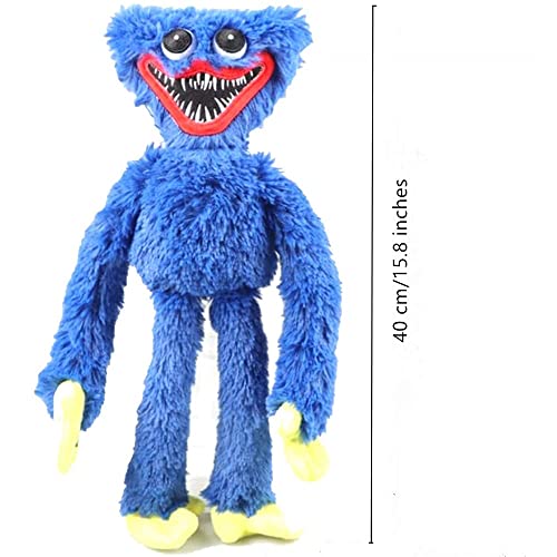 Peluche de Huggy Wuggys de Poppy Playtime de 40 cm, peluche del monstruo para regalos de aficionados, peluche de dibujos para Navidad (azul)