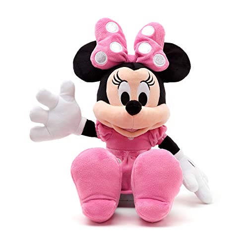 Disney Store Peluche Mediano de Minnie Mouse, Altura: 45 cm, Peluche con un Acabado de Tacto Suave y Detalles Bordados, Lleva un Vestido de Lunares y un Lazo, para Todas Las Edades