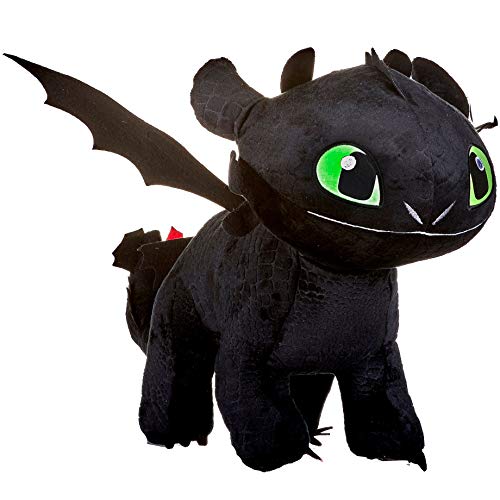 HTTYD Plush Dragon Desdentado Toothless Furia Nocturna Negro Furia 40cm Brilla en la Oscuridad